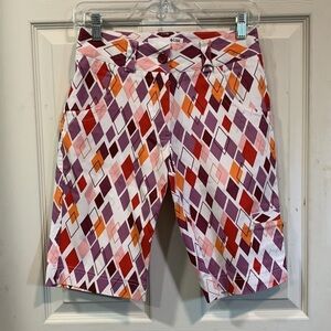 Lija Golf and Sport Bermuda Par Short Double Diamond Performance 10” Shorts sz 0